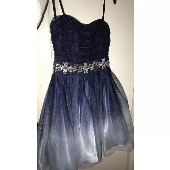 blue ombre dress short SHORT SLEEVES DENIM OMBRE DRESS Light Blue / 16